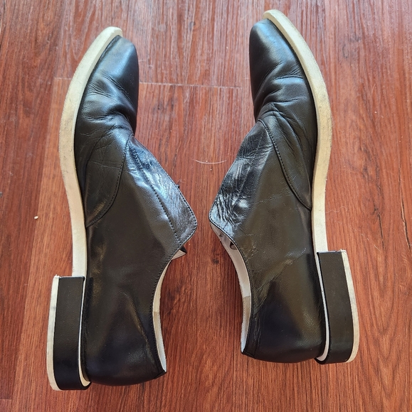 Jil Sander Black White Leather Oxford Lace Up Shoes - Picture 2 of 9